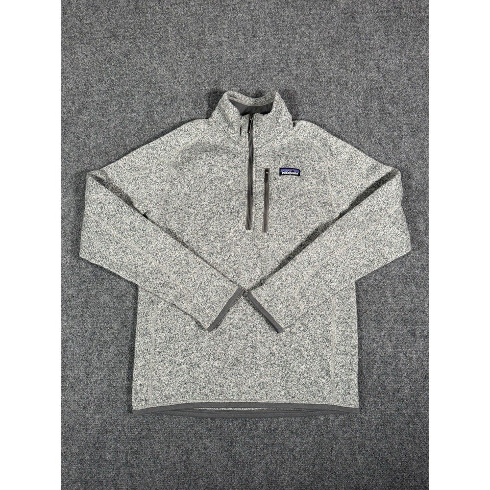 Patagonia Jacket Mens Small Gray Heather Fleece Better Sweater Quarter Zip EUC